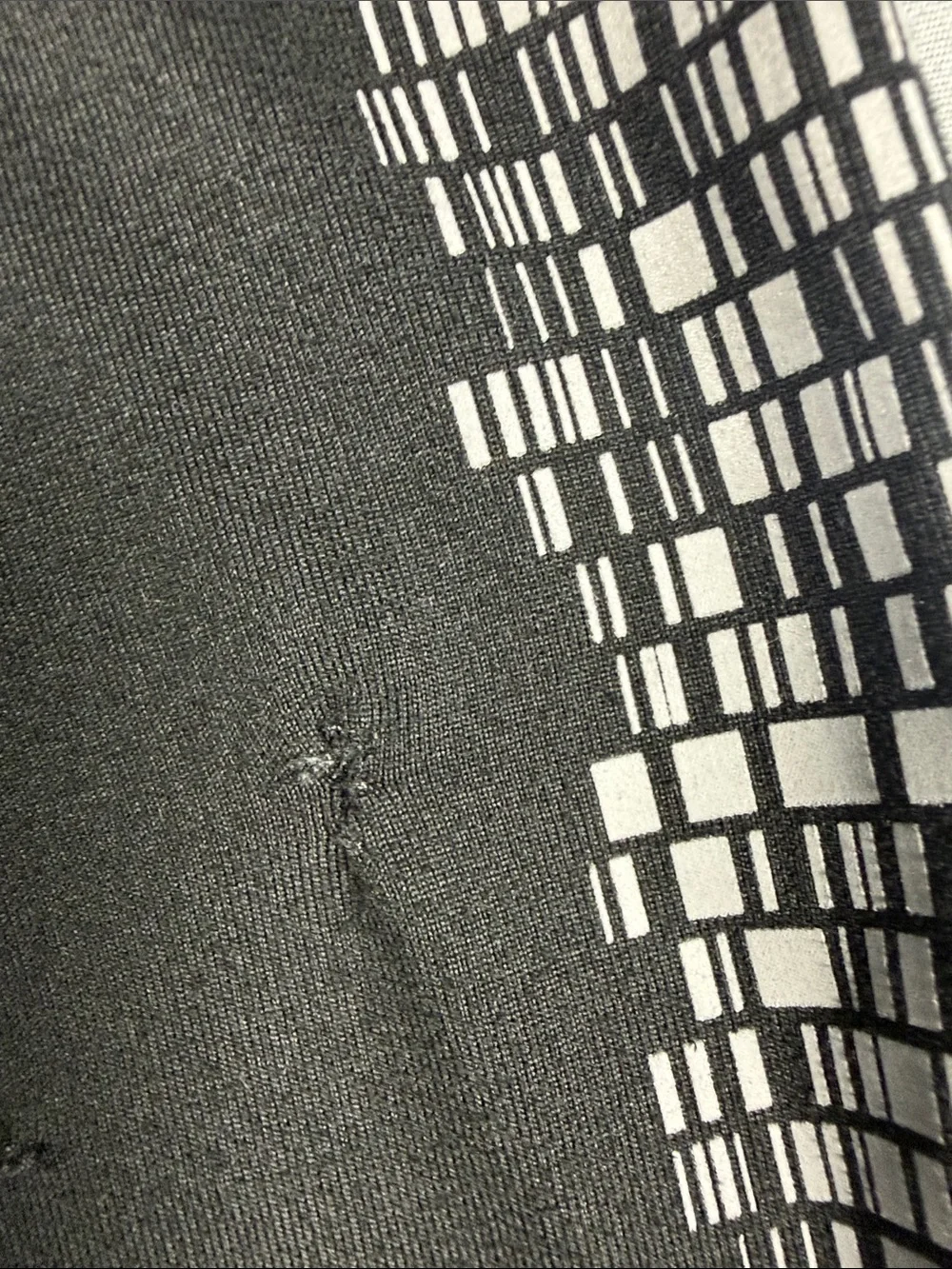 Nike Black dry fit Women’s Leggings with White Side  reflective Mosaic Print.